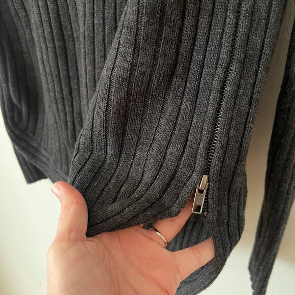 Garnet Hill Merino Wool Cowl Neck Tunic Knit Sweater Gray Women's Size Medium - Picture 3 of 9